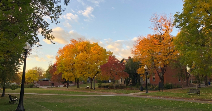 (th St. Historic Park, colorful fall trees